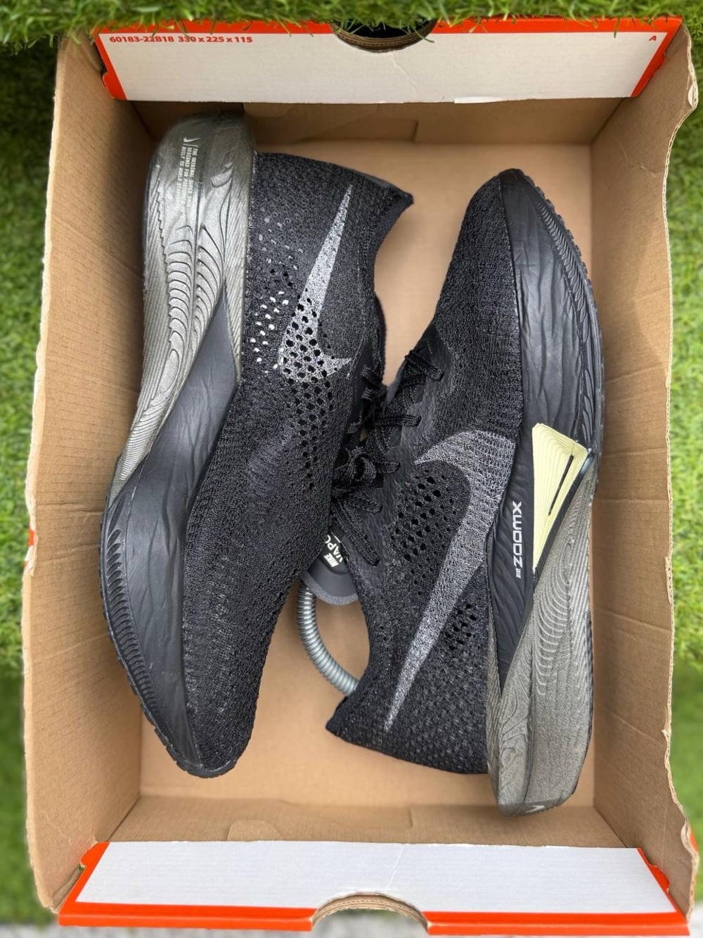 Nike ZoomX Vaporfly 3 Black Olive Aura Metallic Medium Ash Shoes Brand New Men’s